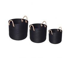 Deco&Co PA90133 Cestino, Rattan Taglia Unica