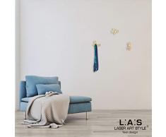 L:A:S Laser Art Style Appendiabiti A Parete Moderno per Ingresso W-KIT-390, Legno, Natural Wood, 14x13 / 9x16 / 14x12