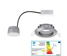 Paulmann 93957 Set Completo di Faretti da Incasso a Led Coin, Satinati, Rotondi, 7 W, a IntensitÃ Variabile, In Alluminio Spazzolato, Satinato