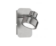 WOFI 4288.01.54.6000Â a + Spot, Acciaio Inox, 6Â W, integrato, nickel faretto da parete 1 punto luce argento