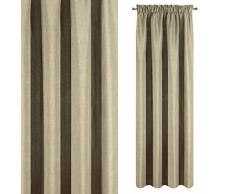 Eurofirany Tenda Beige Tinta Unita su Tela, Liscia, con Fascia arricciata, 140 x 250 cm, 1 Pezzo Stile scandinavo, Design Opaco, Moderno, Classico, Soggiorno, Camera da Letto