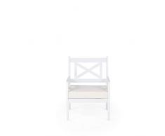 Sedia da Giardino in Legno Bianco con Cuscino Beige Baltic