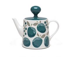 Littlephant 1340 Teiera in Porcellana, 1,4 l, Colore: Prugna, Bianco/Blu