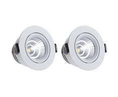 Sensati, Set da 2 faretti LED da incasso, dimmerabili, orientabili, 10 watt, A, 544 lumen
