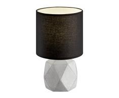 Reality Leuchten r50831002Â Pike, lampada da tavolo, Ceramica, E14, Nero, 16Â x 16Â x 28Â cm