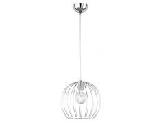 Reality Evian Lampada a Sospensione, Sfera, Gabbia, Diametro 33 cm E27, Cromo, 33 x 33 x 150 cm