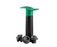 LE CREUSET WA 137 Set con Pompetta Tappi Assortiti, Conservazione del Vino, Plastica, Verde