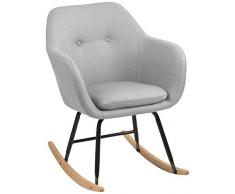 AC Design Furniture Wendy Sedia a Dondolo, Tessuto, Grigio Chiaro, 71 x 57 x 81 cm