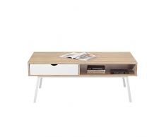Selsey Poland Loren - Tavolino in MDF, Design scandinavo, 120 x 60 x 47 cm, Colore: Marrone
