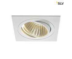 SLV LED soffitto faretto incasso New Tria DL Set, quadrato, lampadina, 3000 K, 30 Grad, con driver, clip piume, bianco 114291