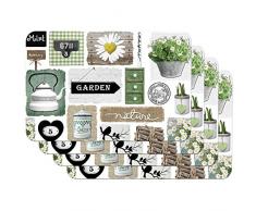 Venilia Garden Stampate Tavola, Tovaglietta per Sala da Pranzo, a Prova di Cibo, 4 Pezzi, 30 x 450 cm, 59102, 30 x 45 cm