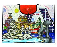 NADAL Borsa Spesa Monumenti Madrid, Fibra, Multicolore, 55Â x 40Â x 14Â cm