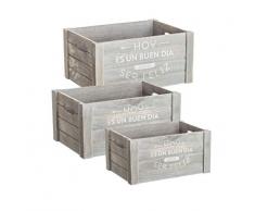 Dcasa - Set di 3 scatole in Legno per Decorazioni Festive e Articoli per la casa, Unisex, per Adulti, Multicolore (Multicolore), Unico