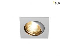 SLV Pika QPAR51 - Lampada da soffitto quadrata per interni, orientabile, colore: Cromato 50 W, in alluminio, 0 W