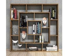 Homemania Libreria Frame, Legno, Noce, 125x20x125 cm