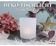 MarpaJansen 486.160-02 - Portacandele in carta trasparente, 9 x 27 cm, colore: Bianco