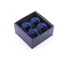 LegendArte LH-009 Allacciatovaglioli Anelli Portatovaglioli Gioiello, Rayon, Blu, 14x14x7 cm, 4 unitÃ