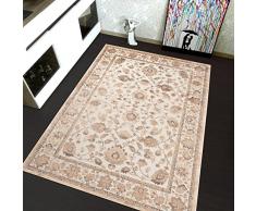 TAPISO Bohemian Tappeto Classico, Tradizionale, Orientale, Floreale, Stile Farahan, Panna, Avorio, Soggiorno, Camera da Letto, Oekotex 120 x 170 cm