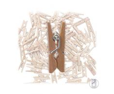 Relaxdays Mini Mollette in Legno, Vintage, Decorative, per Bricolage e Fai da Te, Naturale, Set da 100