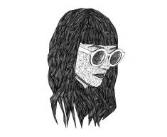 Komar - Quadro da Parete con Immagine di Grid Monocromatica, per Soggiorno, Camera da Letto, Decorazione, Stampa Senza Cornice, Disponibile in 3 Misure, Nero, Bianco, P120C-30x40