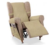 Bartali Copre Poltrona Relax Larissa, Tessuto ciniglia Cotone, 50% Poliestere, Beige, 1Â Piazza