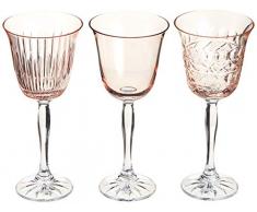 crystaljulia 14683Â Bicchieri di vino 3er Set, Cryst alite, Rosa chiaro