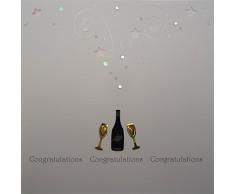 Cotone Bianco Carte Champagne Coriandoli Mano Congratulazioni Card