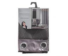 Douceur dIntérieur Tenda con Occhielli, 140 x 240 cm, in Poliestere Imp Metal + Top PU Luxury Antracite/Rame