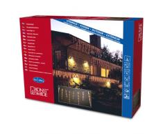 Konstsmide 2728-002 / Tenda di luci con 32 ghiaccioli / 120 lampade trasparenti / 24V trasformatore da esterno/cavo bianco