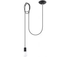 Sollux Lighting 300 - Lampadario in acciaio, colore: Nero