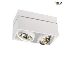 SLV QRB Kardamod superficie quadrata doppio piazza lampada a soffitto, un massimo di 2 x 75 W, bianco 117131