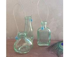 Gisela Graham - Mini vaso in vetro con nappa, colore: Verde