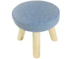 Geko - Sgabello in Legno con Tessuto Blu, 29 cm, Taglia Unica
