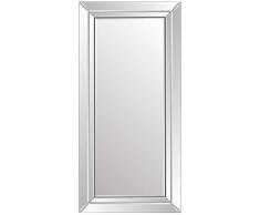 Grande specchio da parete moderno in vetro veneziano doppio bordo, 178 cm x 85 cm