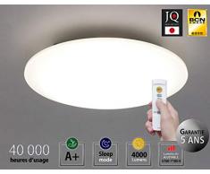 Iris Ohyama Ceiling Light Dim CL8D-5.0G CP Sottile plafoniera LED con Regolazione della Luce, modalità Sleep e Telecomando, 35 W, 4000 LM, Classe energetica A +, Illuminazione Regolabile, Lumen
