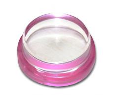 HSI Fermaporta in plastica Trasparente, Gomma, Trasparente con Anello in Gomma Rosa, 3.8Â x 3.8Â x 2.2Â cm