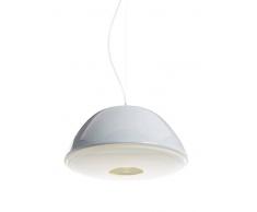 Ilide Aurora Lampadario a Sospensione per Cucina Salotto o Camera Design Moderno Stile Minimal Vetro Artigianale, E27, 40 W, Bianco, 40 x 20 cm