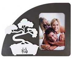PORTAFOTO Linea Profili CM.6X9 Bonsai Colore Lavagna e Bianco. Bellissimo Regalo con significato, Scegli Quello Adatto alla Tua Occasione. Made in Italy