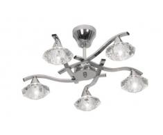Oaks Lighting Quaid - Lampadario con 5 luci, paralumi trasparenti a effetto cristallo inclusi