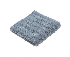 iDesign Ribbed Bagno a Coste, Piccolo e Morbido Cotone 100%, Asciugamano Viso e Corpo con Nastro per Appendere, Azzurro Spa, 33,0 cm x 0,3 cm