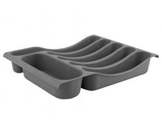 H&H Pop Grey Portaposate 6 Posti, Polipropilene, cm 38x29x6,5 h, Grigio, 38x29x6.5cm