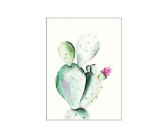 Komar - Quadro da Parete Prickly Pear Watercolor, per Soggiorno, Camera da Letto, Decorazione, Stampa Artistica Senza Cornice, Disponibile in 3 Misure, Multicolore, P070A-40x50