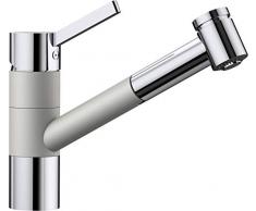 BLANCO TiVo, Rubinetto della Cucina, Silgranit Look, ad Alta Pressione, Perlgrau/Chrom, Hochdruck