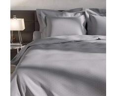 Heckett Lane Biancheria da Letto, 100% Cotone makò Raso Uni Puntini 200 x 220 (60 x 70) Glacier Grey