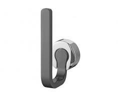 Bisk - Gamcio portarotolo da Bagno Ventura, 5 x 12,9 x 7,7 cm, in Zinco Cromato, Colore: Grigio