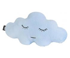 Paparajote Factory Cloud Newborn - Cuscino Morbido di Pelliccia, a Forma di Nuvola, Speciale per Neonati 25 x 16 x 50 cm Blu