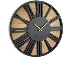 FLEXISTYLE Orologio da Parete Moderni Roman Loft Eco 50cm Nero, Camera da Letto, Soggiorno, Ufficio, Silenzioso, Fatto in Europa