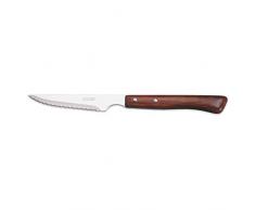 Arcos Coltelleria da Tavola - Coltello Bistecca Coltello Tavola - Lama Acciaio Inossidabile Nitrum 110 mm - Manico Legno Compresso Colore Marrone