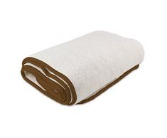 BEPER Scaldaletto Singolo in Lana Sintetica, Bianco/Marrone, 150x80 cm