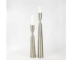 Lambert Zaza - Candelabro a Stelo in Alluminio Spazzolato, Piccolo, Altezza 105 cm, Argento